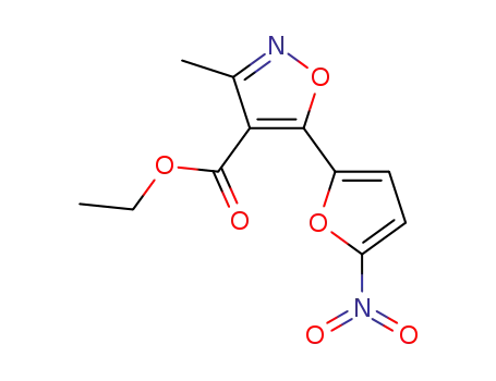 Molecular Structure of 22996-99-2 (ethyl 3-methyl-5-(5-nitrofuran-2-yl)-1,2-oxazole-4-carboxylate)