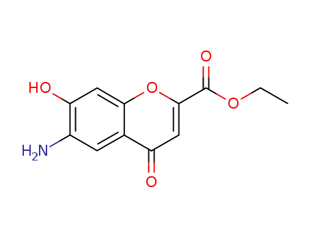 Molecular Structure of 30192-11-1 (6-Amino-7-hydroxy-4-oxo-4H-1-benzopyran-2-carboxylic acid ethyl ester)