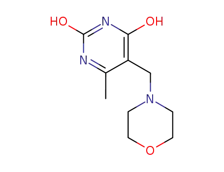 Molecular Structure of 23213-33-4 (6-methyl-5-(morpholin-4-ylmethyl)pyrimidine-2,4(1H,3H)-dione)