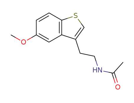 Molecular Structure of 28462-87-5 (N-[2-(5-methoxy-1-benzothiophen-3-yl)ethyl]acetamide)