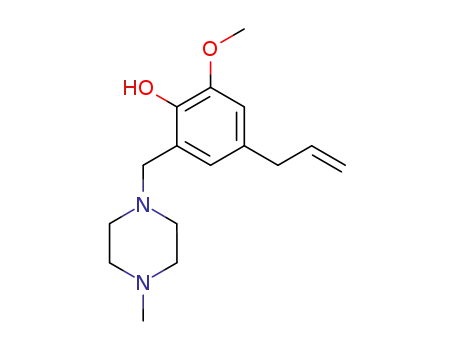 Molecular Structure of 21594-84-3 (2-methoxy-6-[(4-methylpiperazin-1-yl)methyl]-4-prop-2-enyl-phenol)