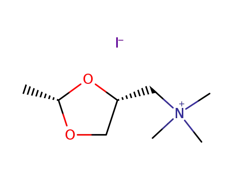 Molecular Structure of 21795-59-5 (1,3-Dioxolane-4-methanaminium, N,N,N,2-tetramethyl-, iodide, (2S-cis)-)