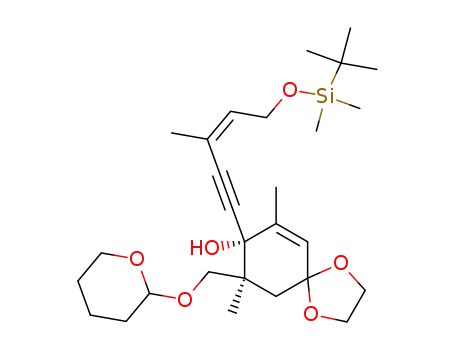 (8S,9S)-8-[(Z)-5-(tert-Butyl-dimethyl-silanyloxy)-3-methyl-pent-3-en-1-ynyl]-7,9-dimethyl-9-(tetrahydro-pyran-2-yloxymethyl)-1,4-dioxa-spiro[4.5]dec-6-en-8-ol