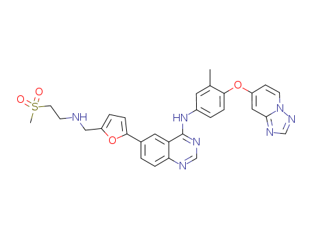 6-[5-[[[2-(Methylsulfonyl)ethyl]amino]methyl]-2-furanyl]-N-[3-methyl-4-([1,2,4]triazolo[1,5-a]pyridin-7-yloxy)phenyl]-4-quinazolinamine ARRY 380