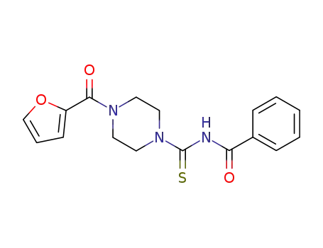 Molecular Structure of 937605-10-2 (N-((4-(2-FURYLCARBONYL)PIPERAZINYL)THIOXOMETHYL)BENZAMIDE)