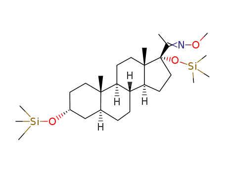 Molecular Structure of 33287-42-2 (3α,17-Bis(trimethylsiloxy)-5α-pregnan-20-one O-methyl oxime)