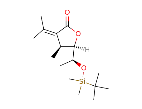 Molecular Structure of 155224-31-0 ((4S,5R)-5-[(S)-1-(tert-Butyl-dimethyl-silanyloxy)-ethyl]-3-isopropylidene-4-methyl-dihydro-furan-2-one)