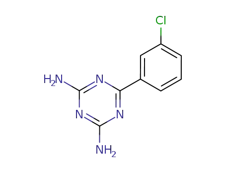 Molecular Structure of 4514-54-9 (6-(3-CHLOROPHENYL)-1,3,5-TRIAZINE-2,4-DIAMINE)