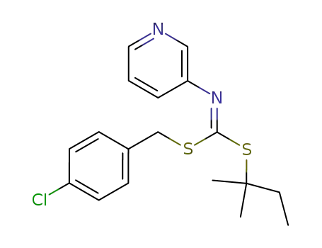 Molecular Structure of 34763-25-2 ((4-Chlorophenyl)methyl 1,1-dimethylpropyl-3-pyridinylcarbonimidodithioate)