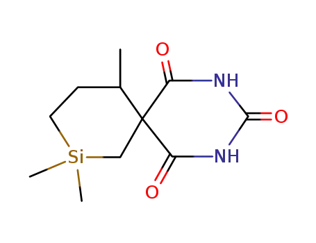 Molecular Structure of 52-55-1 (8,8,11-Trimethyl-2,4-diaza-8-silaspiro[5.5]undecane-1,3,5-trione)