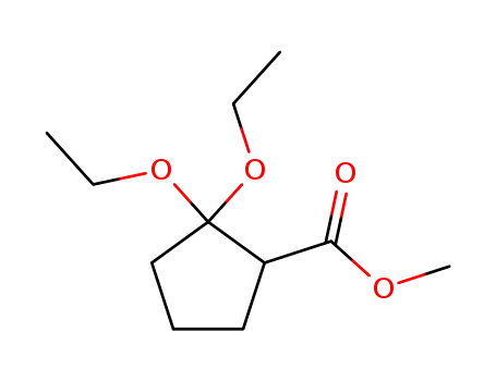Cyclopentanecarboxylic acid, 2,2-diethoxy-, methyl ester (9CI)