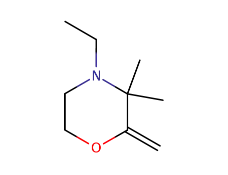 Molecular Structure of 4086-43-5 (Morpholine,  4-ethyl-3,3-dimethyl-2-methylene-)