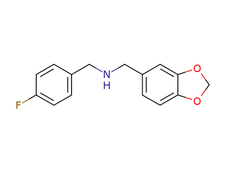 Molecular Structure of 346725-54-0 (BENZO[1,3]DIOXOL-5-YLMETHYL-(4-FLUORO-BENZYL)-AMINE)