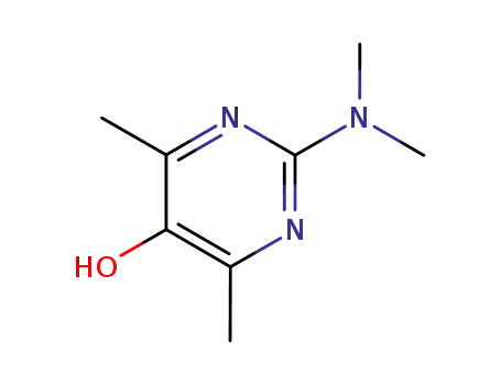 Molecular Structure of 345642-90-2 (2-(DIMETHYLAMINO)-4,6-DIMETHYLPYRIMIDIN-5-OL)