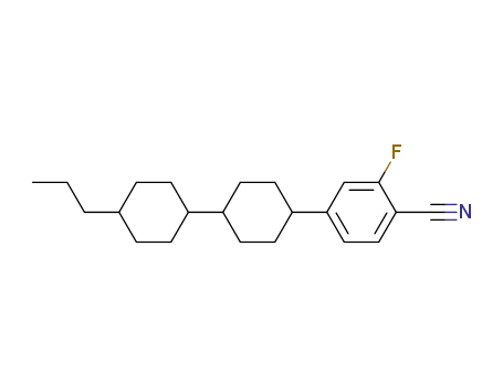 Molecular Structure of 93743-04-5 (2-Fluoro-4-[(trans,trans)-4'-propyl[1,1'-bicyclohexyl]-4-yl]benzonitrile)