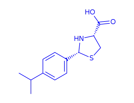 Molecular Structure of 342608-34-8 (2-(4-ISOPROPYLPHENYL)-1,3-THIAZOLIDINE-4-CARBOXYLIC ACID)
