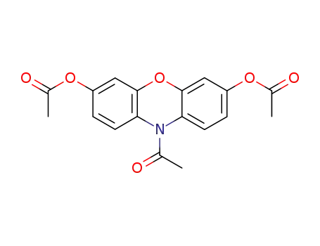 Molecular Structure of 93729-77-2 (10-ACETYL-PHENOXAZINE-3,7-DIOL DIACETATE)