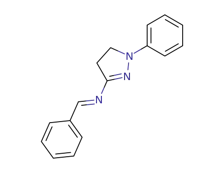 Molecular Structure of 3314-34-9 (N-benzylidene-N-(1-phenyl-4,5-dihydro-1H-pyrazol-3-yl)amine)