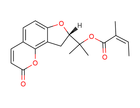 2-Butenoic acid,2-methyl-,1-[(8S)-8,9-dihydro-2-oxo-2H-furo[2,3-h]-1-benzopyran-8-yl]-1-methylethylester, (2Z)-