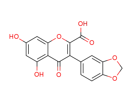 3-benzo[1,3]dioxol-5-yl-5,7-dihydroxy-4-oxo-4<i>H</i>-chromene-2-carboxylic acid