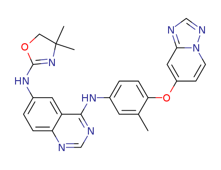 4,6-Quinazolinediamine,N6-(4,5-dihydro-4,4-dimethyl-2-oxazolyl)-N4-[3-methyl-4-([1,2,4]triazolo[1,5-a]pyridin-7-yloxy)phenyl]-