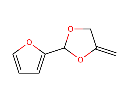 Molecular Structure of 93676-37-0 (1,3-Dioxolane,  2-(2-furanyl)-4-methylene-)