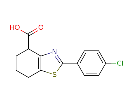 Molecular Structure of 33695-05-5 (2-(4-chlorophenyl)-4,5,6,7-tetrahydro-1,3-benzothiazole-4-carboxylic acid)