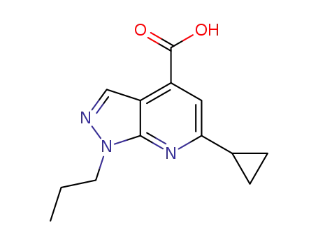 Molecular Structure of 937597-47-2 (6-Cyclopropyl-1-propyl-pyrazolo[3,4-b]pyridine-4-carboxylic acid)
