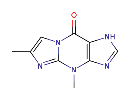Molecular Structure of 33359-03-4 (4,6-Dimethyl-1,4-dihydro-9h-imidazo[1,2-a]purin-9-one)