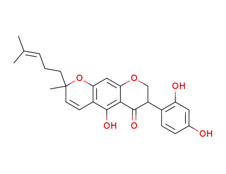 Molecular Structure of 51581-04-5 (7-(2,4-Dihydroxyphenyl)-7,8-dihydro-5-hydroxy-2-methyl-2-(4-methyl-3-pentenyl)-2H,6H-benzo[1,2-b:5,4-b']dipyran-6-one)