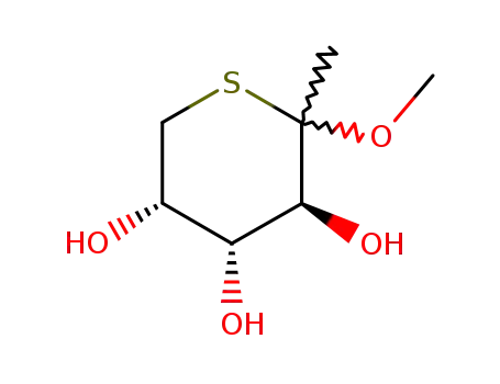 Molecular Structure of 35988-09-1 (Methyl 1-deoxy-6-thio-D-fructopyranoside)