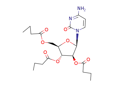 Molecular Structure of 34409-15-9 (4-amino-1-(2,3,5-tri-O-butanoylpentofuranosyl)pyrimidin-2(1H)-one)