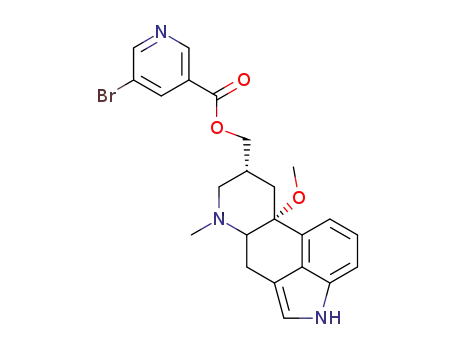 Molecular Structure of 35264-46-1 ((8beta)-10methoxy-6-dimethylergoline-8-methanol-5-bromo-3-pyridinecarboxylate(ester))