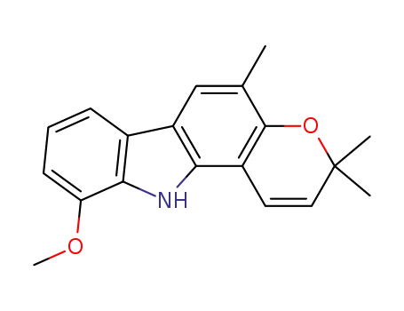 Molecular Structure of 66003-49-4 (3,11-Dihydro-10-methoxy-3,3,5-trimethylpyrano[3,2-a]carbazole)