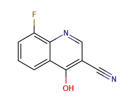 Molecular Structure of 61338-15-6 (8-fluoro-4-oxo-1H-quinoline-3-carbonitrile)