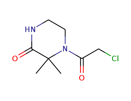 Molecular Structure of 626223-67-4 (Piperazinone, 4-(chloroacetyl)-3,3-dimethyl- (9CI))