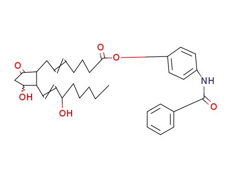 Molecular Structure of 57790-53-1 (9-OXO-11ALPHA,15S-DIHYDROXY-PROSTA-5Z,13E-DIEN-1-OIC ACID, (4-BENZOYLAMINO) PHENYL ESTER)