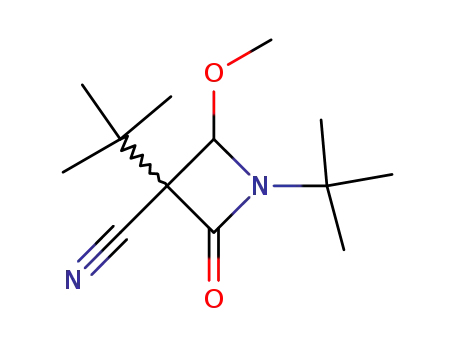 Molecular Structure of 55712-07-7 (1,3-Ditert-butyl-2-methoxy-4-oxo-3-azetidinecarbonitrile)
