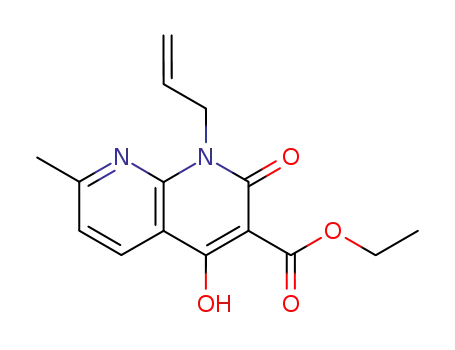 Molecular Structure of 69407-71-2 (ethyl 1-allyl-4-hydroxy-7-methyl-2-oxo-1,2-dihydro-1,8-naphthyridine-3-carboxylate)