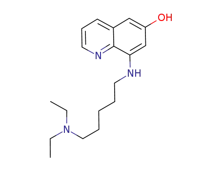 Molecular Structure of 6633-08-5 (8-{[5-(diethylamino)pentyl]amino}quinolin-6-ol)
