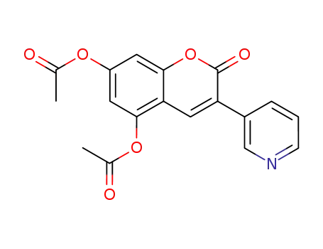 Molecular Structure of 67210-67-7 (5,7-Diacetoxy-3-(3-pyridyl)-2H-1-benzopyran-2-one)