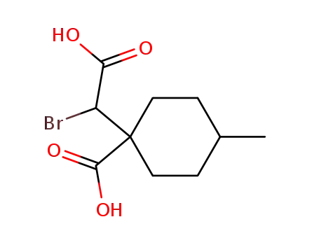 Molecular Structure of 5433-05-6 (1-[bromo(carboxy)methyl]-4-methylcyclohexanecarboxylic acid)