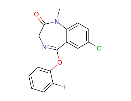 Molecular Structure of 62903-61-1 (7-Chloro-5-(o-fluorophenoxy)-1-methyl-1H-1,4-benzodiazepin-2(3H)-one)
