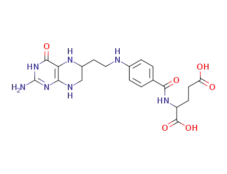 Molecular Structure of 15565-54-5 (L-Glutamic acid,
N-[4-[[2-(2-amino-1,4,5,6,7,8-hexahydro-4-oxo-6-pteridinyl)ethyl]amino]
benzoyl]-, (R)-)