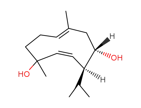 Molecular Structure of 56283-44-4 (1,7-Dimethyl-4-(1-methylethyl)-2,7-cyclodecadiene-1,5-diol)