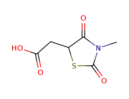 Molecular Structure of 613656-83-0 ((3-methyl-2,4-dioxo-thiazolidin-5-yl)-acetic acid)