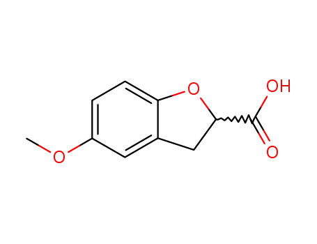 Molecular Structure of 93885-41-7 (5-METHOXY-2,3-DIHYDRO-BENZOFURAN-2-CARBOXYLIC ACID)