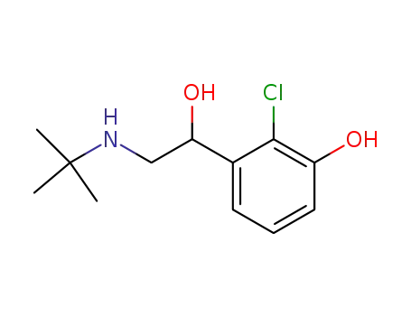 Molecular Structure of 58020-41-0 (3-(2-(tert-butylaMino)-1-hydroxyethyl)-2-chlorophenol)