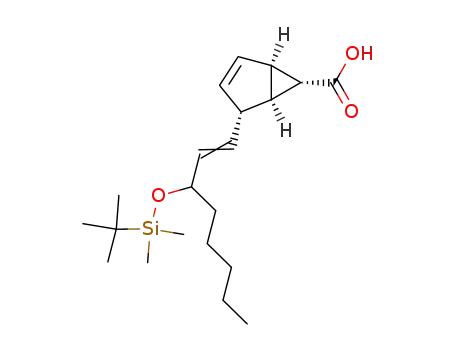 Molecular Structure of 72974-53-9 (Bicyclo[3.1.0]hex-2-ene-6-carboxylic acid,
4-[3-[[(1,1-dimethylethyl)dimethylsilyl]oxy]-1-octenyl]-)