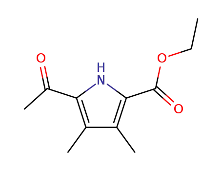 Molecular Structure of 90433-84-4 (1H-Pyrrole-2-carboxylic acid, 5-acetyl-3,4-dimethyl-, ethyl ester)